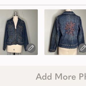 Venezia, embroidered, jean jacket size, 14/16